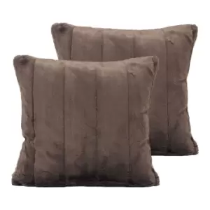 Paoletti Empress Twin Pack Polyester Filled Cushions Taupe 45 x 45cm