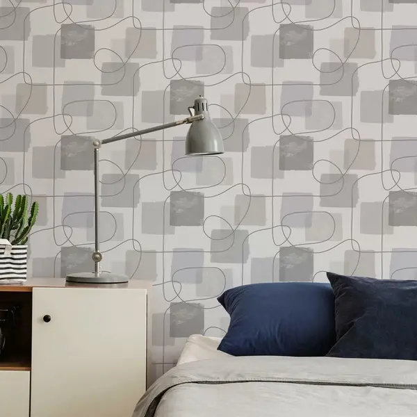 FRESCO Grey Abstract Lines Wallpaper (Was £14) - Grey - Fresco 114937