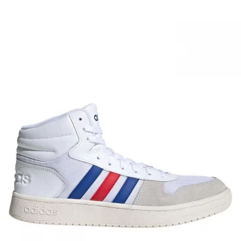 adidas Hoops 2.0 Mid Mens Hi Tops - White/Royal/Red