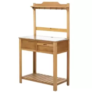 Outsunny Wooden Garden Potting Table/Workstation