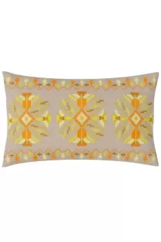 Kalina Embroidered Geometric Feather Filled Cushion