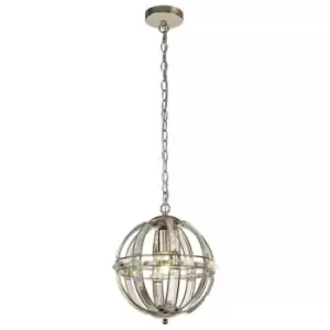 Small Round Ceiling Pendant, 1 Light E27, Polished Nickel - Luminosa Lighting