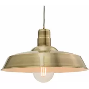 Hanging Ceiling Pendant Light gloss brass Industrial Dish Lamp Bulb Holder Kit