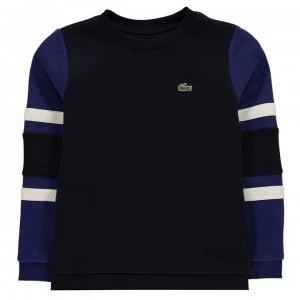 Lacoste Lacoste Sport Striped Sleeve Fleece Sweatshirt - Navy/White