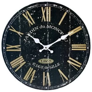 Vintage Black French Wall Clock