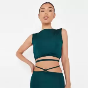 Missguided Backless Ss Wrap Top Ombre - Green