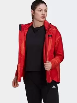 adidas Marimekko Traveer Rain.rdy Jacket, Orange, Size L, Women