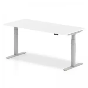 Air 1800 x 800mm Height Adjustable Desk White Top Silver Leg