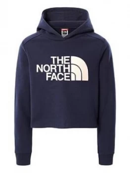 The North Face Girls Drew Peak Crop Pullover Hoodie - Navy, Size L=13-14 Years, Women