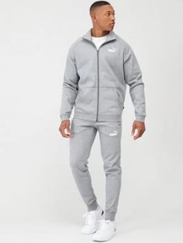 Puma Clean Sweat Tracksuit - Medium Grey Heather, Size S, Men