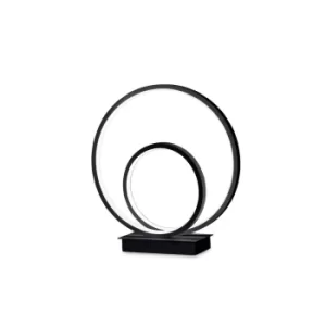 Oz LED Decorative Swirl Integrated LED Table Lamp Black, 3000K