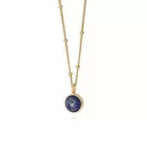 Daisy London 18ct Gold Plated Sterling Silver Lapis Healing Stone Necklace 18Ct Gold Plate