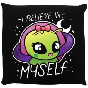 Grindstore I Believe In Myself Cute Alien Cushion (One Size) (Black) - Black