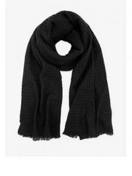 Mint Velvet Waffle Scarf - Black