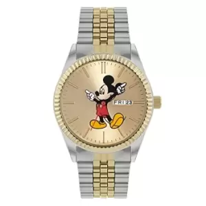 Disney Mickey Mouse Two Tone Bracelet Watch MK8185