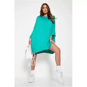 I Saw It First Bright Green Crew Neck Oversized T-Shirt Dress - Green