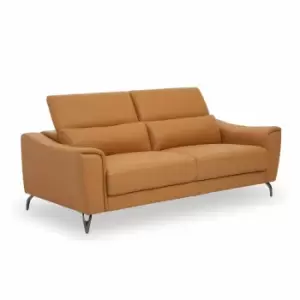 Interiors By Ph 3 Seater Leather Sofa Camel