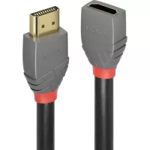 LINDY HDMI Cable extension HDMI-A plug, HDMI-A socket 2m Anthracite, Black, Red 36477 gold plated connectors HDMI cable