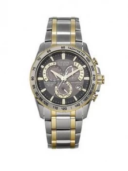 Citizen Eco-Drive Perpetual Chrono A.T. Radio-Controlled Bracelet Mens Watch, Men