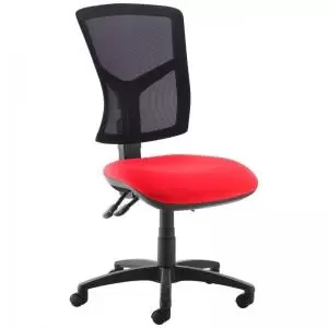 Senza high mesh back operator chair with no arms - Belize Red