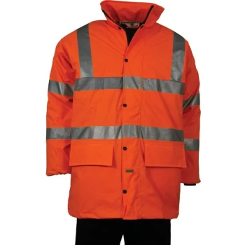 Hi-vis 2XL Orange Breathable Coat CL3 - Tuffsafe