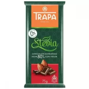 Trapa Stevia Chocolate Bar - Noir 80% - 75g x 20