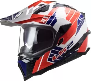 LS2 MX701 Explorer HPFC Atlantis Motocross Helmet, white-red-blue, Size S, white-red-blue, Size S