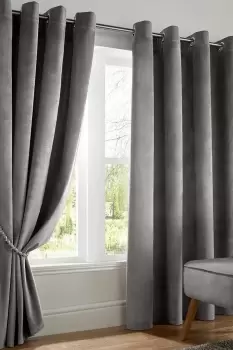 Velvet Blackout Eyelet Curtains