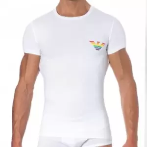 Emporio Armani Rainbow Cotton T-Shirt - White XL