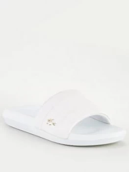 Lacoste Croco Slide Flat Sandal, White/White, Size 6, Women