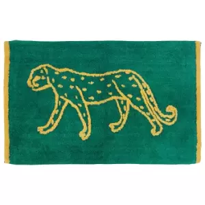 Leopard Bath Mat Teal