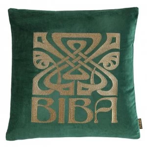 Biba Logo Cushion - Logo Emerald