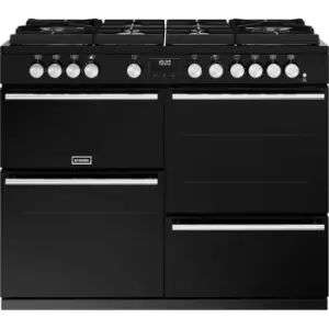 Stoves Precision Deluxe ST DX PREC D1100DF GTG BK 110cm Dual Fuel Range Cooker - Black - A Rated