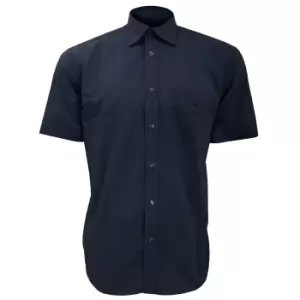 Kustom Kit Mens Short Sleeve Business Shirt (15inch) (Dark Navy)