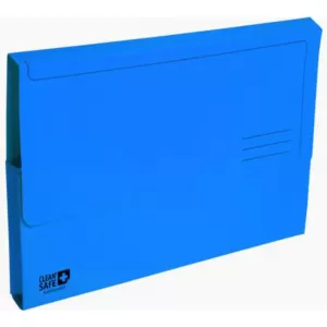 Exacompta CleanSafe Document Wallets Foolscap Blue PK5