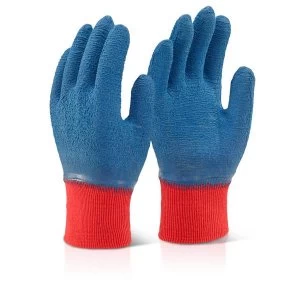 Click2000 Latex Fully Coated Gripper Glove Blue L Ref LFCGGBL Pack of