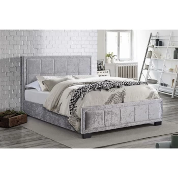 Birlea - Hannover Steel Crushed Velvet Fabric Upholstered Bed Frame 4ft6 Double 135 cm