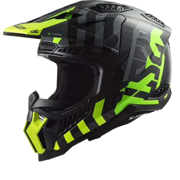 LS2 Mx703 C X-Force Barrier H-V Yellow Green Offroad Helmet Size L