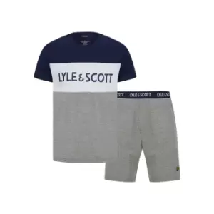 Lyle & Scott Mens Steven Lounge Set - Peacoat/Grey Marl - XXL