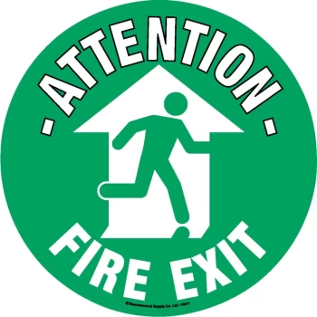 FM17 Floor Marker Fire Exit PVC Film Sign - 430 X 430MM