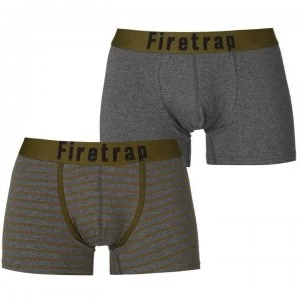 Firetrap 2 Pack Trunks Mens - Charc/OliveStrp