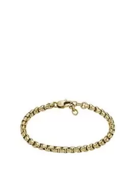 Fossil Mens Gold Tone Stainless Steel Bracelet