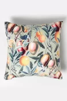 Mango Tree Green Filled Velvet Cushion 46 x 46 cm