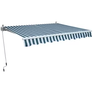 Outsunny Retractable Awning, 2.5x2 m-Dark Green/White