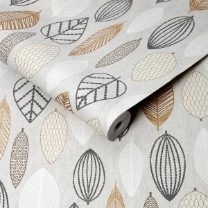 Graham & Brown Superfresco Easy Scandi Leaf Wallpaper