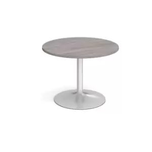 Dams MTO Trumpet Base Circular Boardroom Table 1000mm - Silver Base, Beech Top