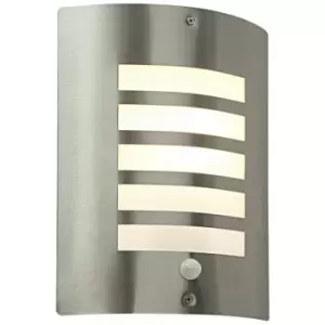 Loops - IP44 Outdoor Wall Light pir Motion Sensor Brushed Steel & Diffuser E27 Edison