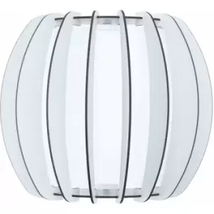 Loops - Wall Light Colour White Shade White Wooden Curved Slats Glass Bulb E27 1x60W