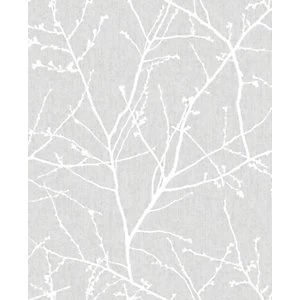 Superfresco Easy Innocence Grey Fabric Effect Wallpaper - 10m