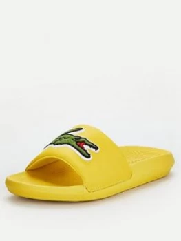 Lacoste Croco Slide 120 Slide - Yellow, Size 7, Women